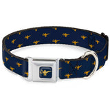 Aladdin 2019 Magic Lamp Full Color Navy/Golds Seatbelt Buckle Collar - Aladdin Genie Lamp Monogram Navy/Gold