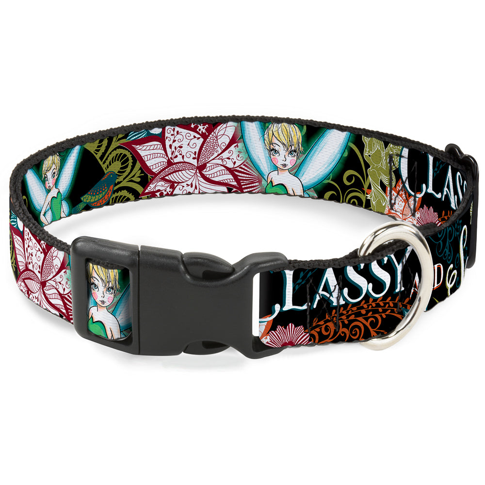 Plastic Clip Collar - Tinker Bell Floral Collage CLASSY AND SASSY