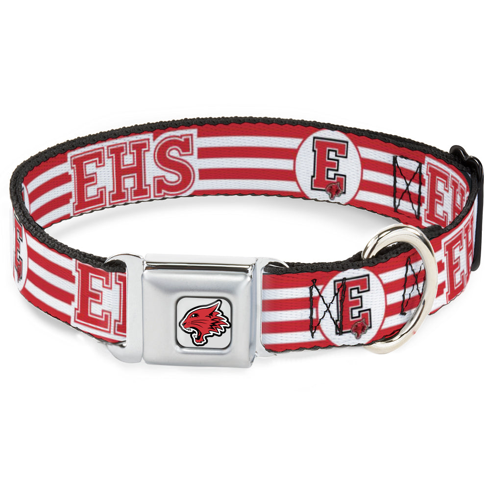 High School Musical East High School Wildcat Logo Full Color White/Red Seatbelt Buckle Collar - High School Musical East High School EHS Wildcats Logo/Stripe White/Red