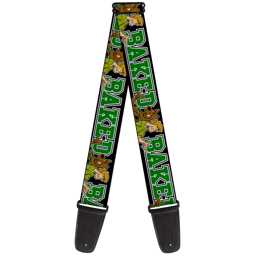 Guitar Strap - Scooby Doo & Shaggy Pose BAKED Black Green