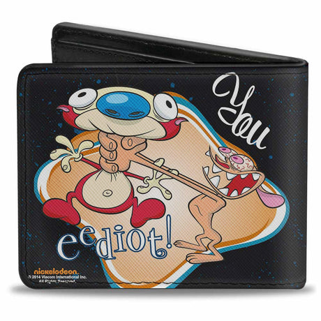 Bi-Fold Wallet - Ren Choking Stimpy YOU EEDIOT!