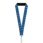 Lanyard - 1.0" - Olaf Snowflakes Stitch Blues White