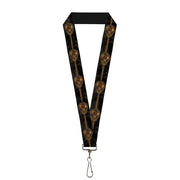 Lanyard - 1.0" - MACUSA Seal Stripe Black Golds