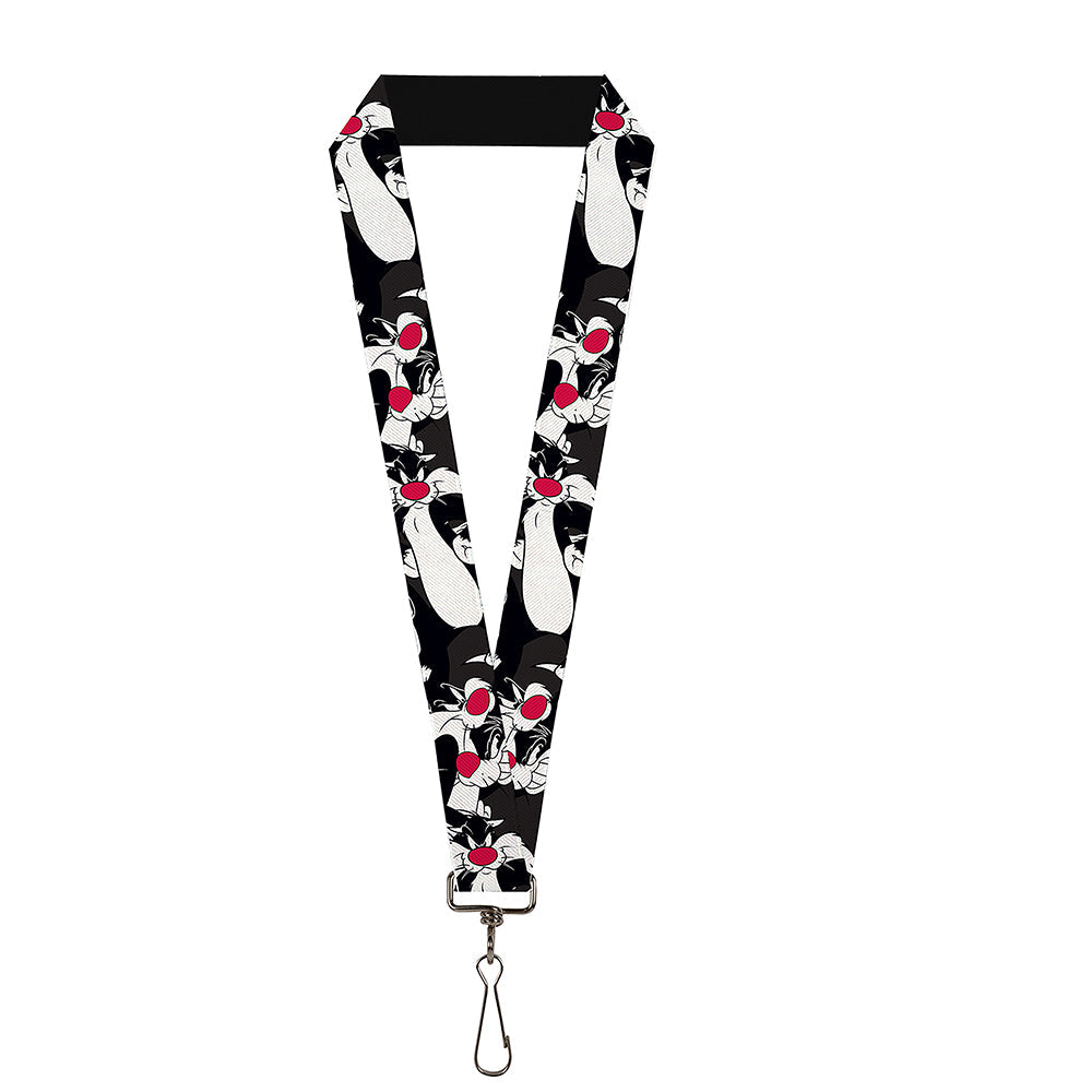 Lanyard - 1.0" - Sylvester the Cat Poses Stacked Black