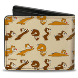 Bi-Fold Wallet - Chip n' Dale Action Poses Beige