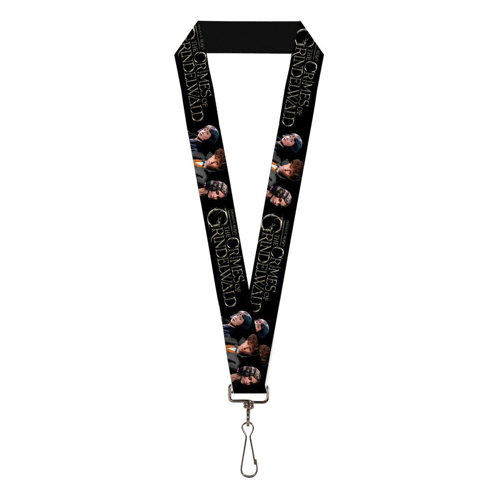 Lanyard - 1.0" - FANTASTIC BEASTS THE CRIMES OF GRINDELWALD 3-Character Group Pose Black Silvers