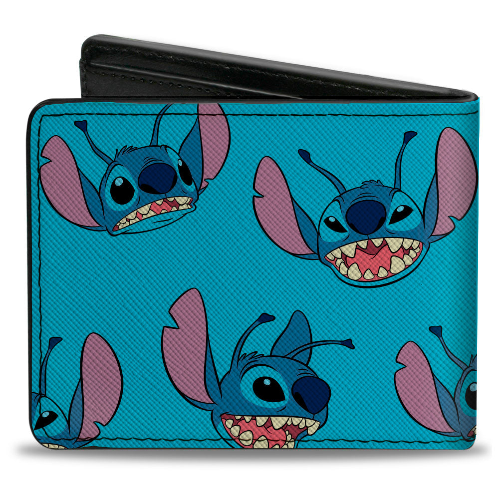 Bi-Fold Wallet - Lilo and Stitch Stitch Expressions Scattered Blue