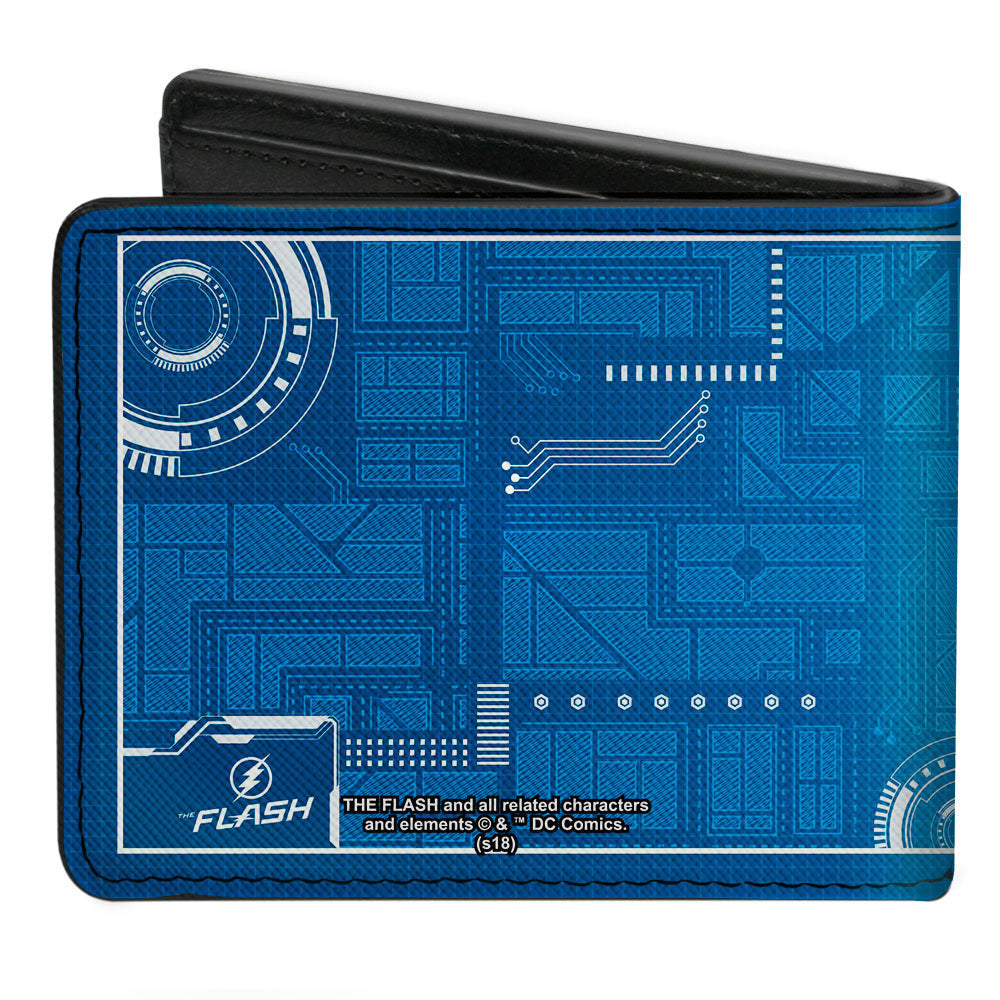 Bi-Fold Wallet - The Flash STAR LABORATORIES Circuitry Blues White