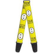 Guitar Strap - BAYMAX Hanko Face Yellow Black White