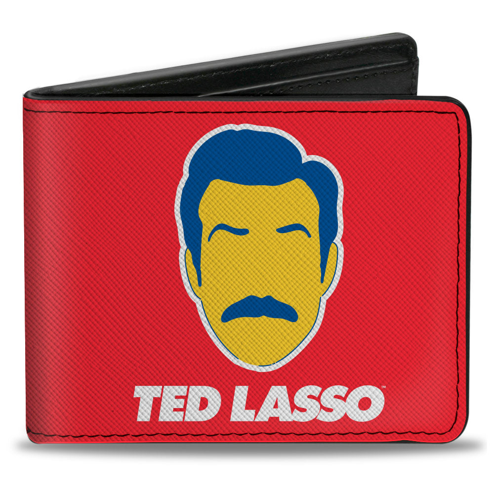 Bi-Fold Wallet - Ted Lasso Icon and Text Red White Blue Yellow