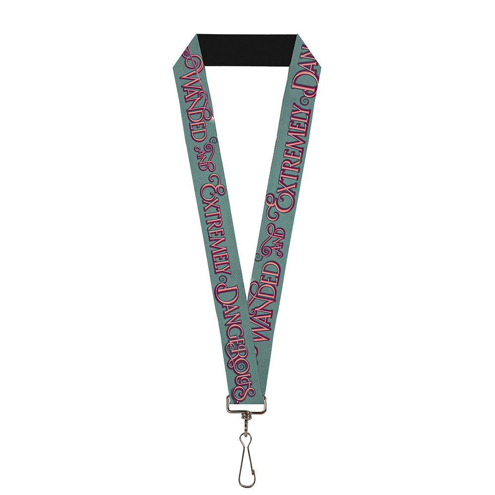 Lanyard - 1.0" - Hand WANDED & EXTREMELY DANGEROUS Teal Puple Pink