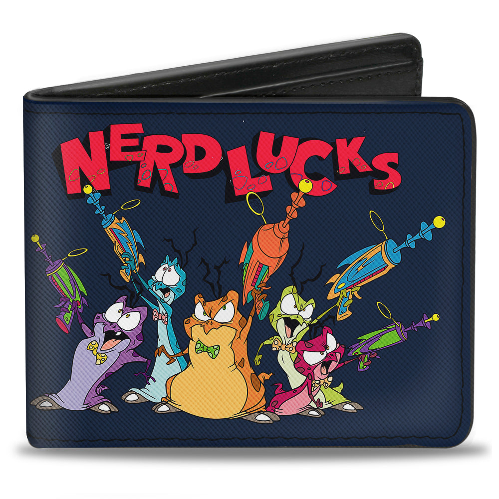 Bi-Fold Wallet - NERDLUCKS Shooting Group Poses Navy Red