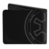 Bi-Fold Wallet - Star Wars Aurebesh DARK SIDE Galactic Empire Insignia Black Red Gray White