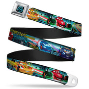 Cars Speedometer Icon Full Color Black Blue Glow Seatbelt Belt - Cars Lineup NEON SPEED/Skyline Webbing