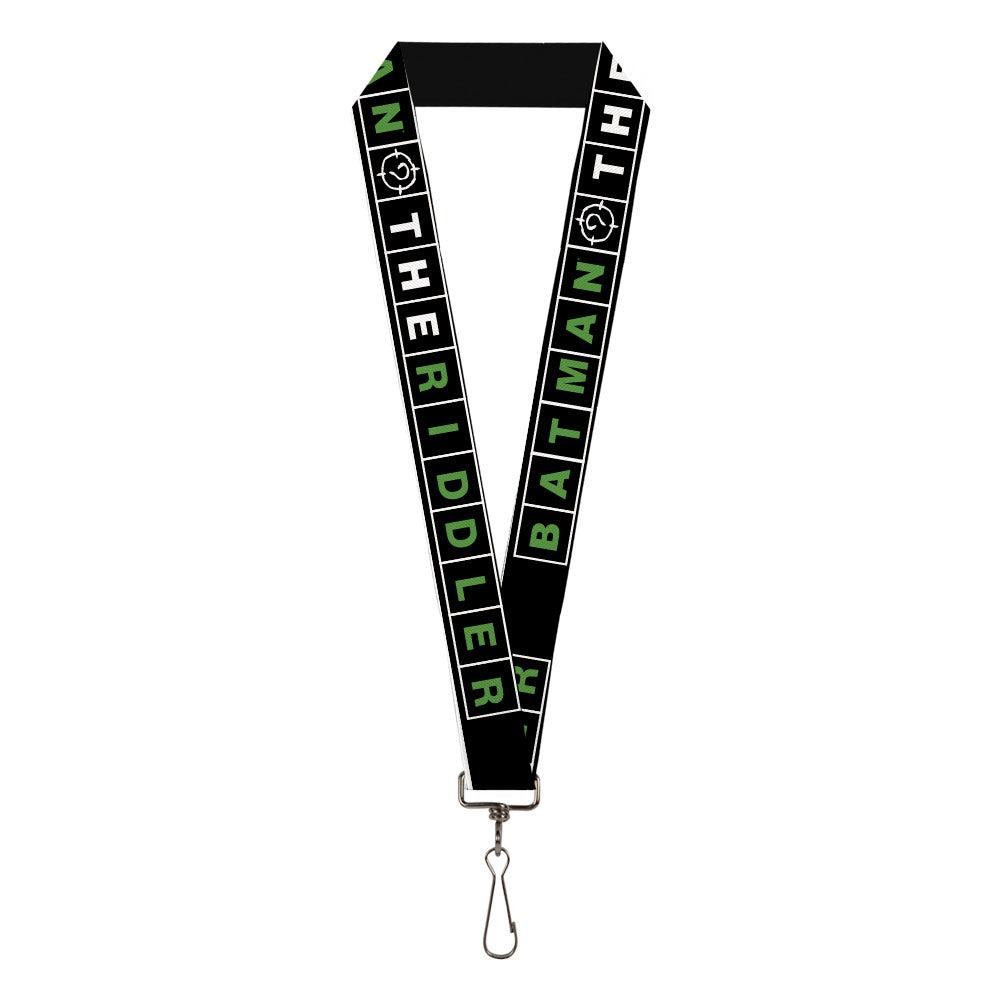 Lanyard - 1.0" - The Batman Movie Crossword Puzzle Black White Green