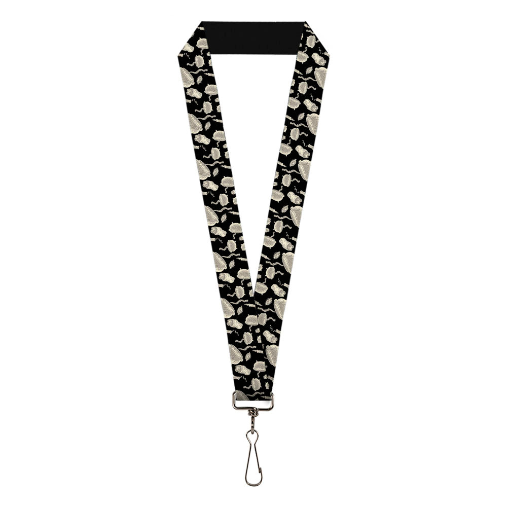 Lanyard - 1.0" - Hocus Pocus Elements Collage Black White