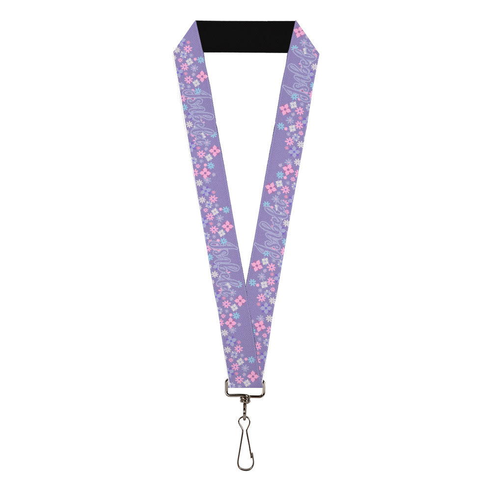 Lanyard - 1.0" - Encanto ISABELA Floral Script Logo Purples