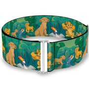 Cinch Waist Belt - The Lion King Simba Nala Zazu Poses Leaves Greens