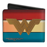 Bi-Fold Wallet - Wonder Woman 2017 Icon Stripe Red Golds Blue