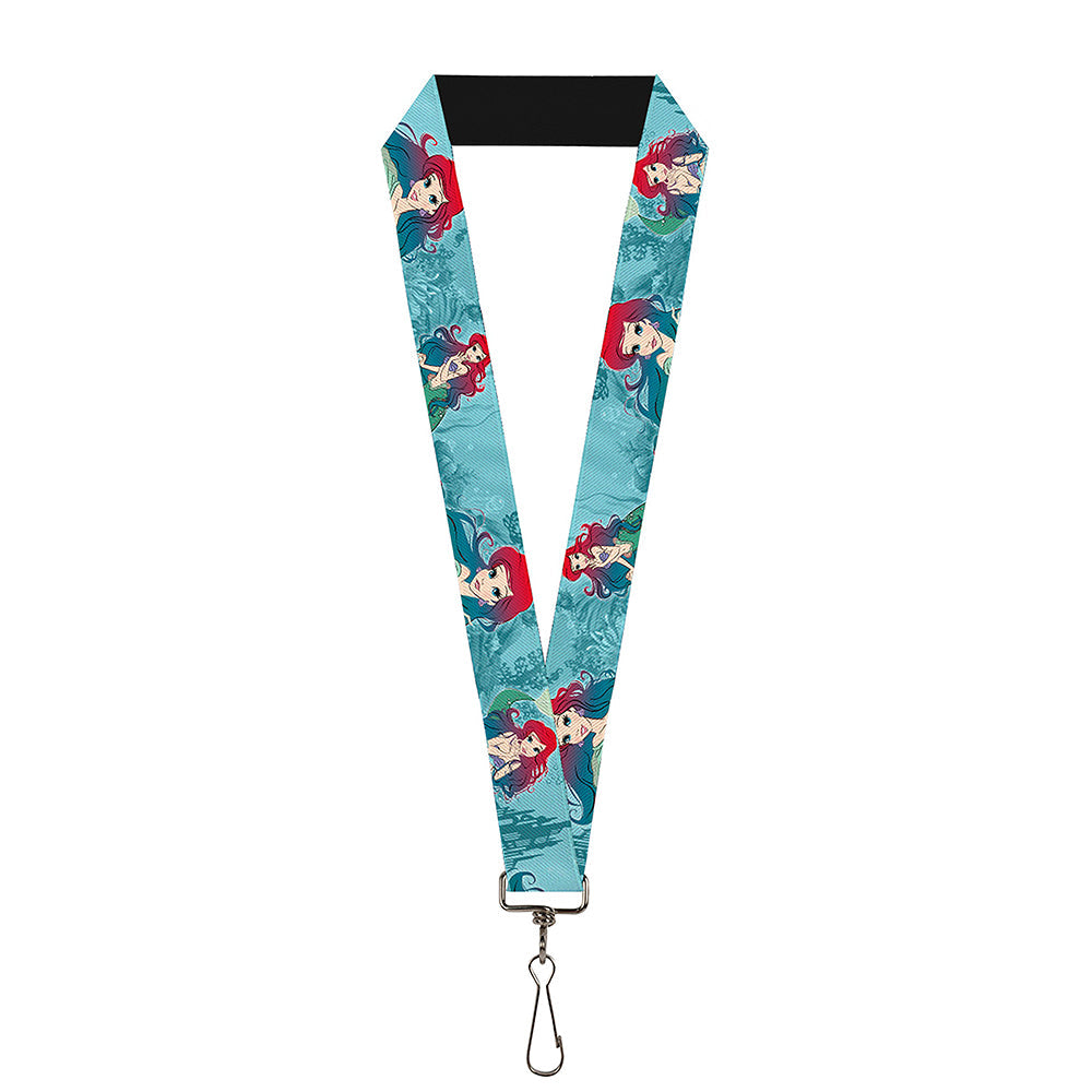 Lanyard - 1.0" - Ariel Poses Coral & Castle Blues Reds