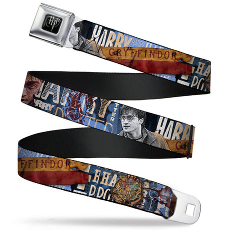 Harry Potter Logo Full Color Black/White Seatbelt Belt - Harry Potter Poses HARRY POTTER GRYFFINDOR Webbing