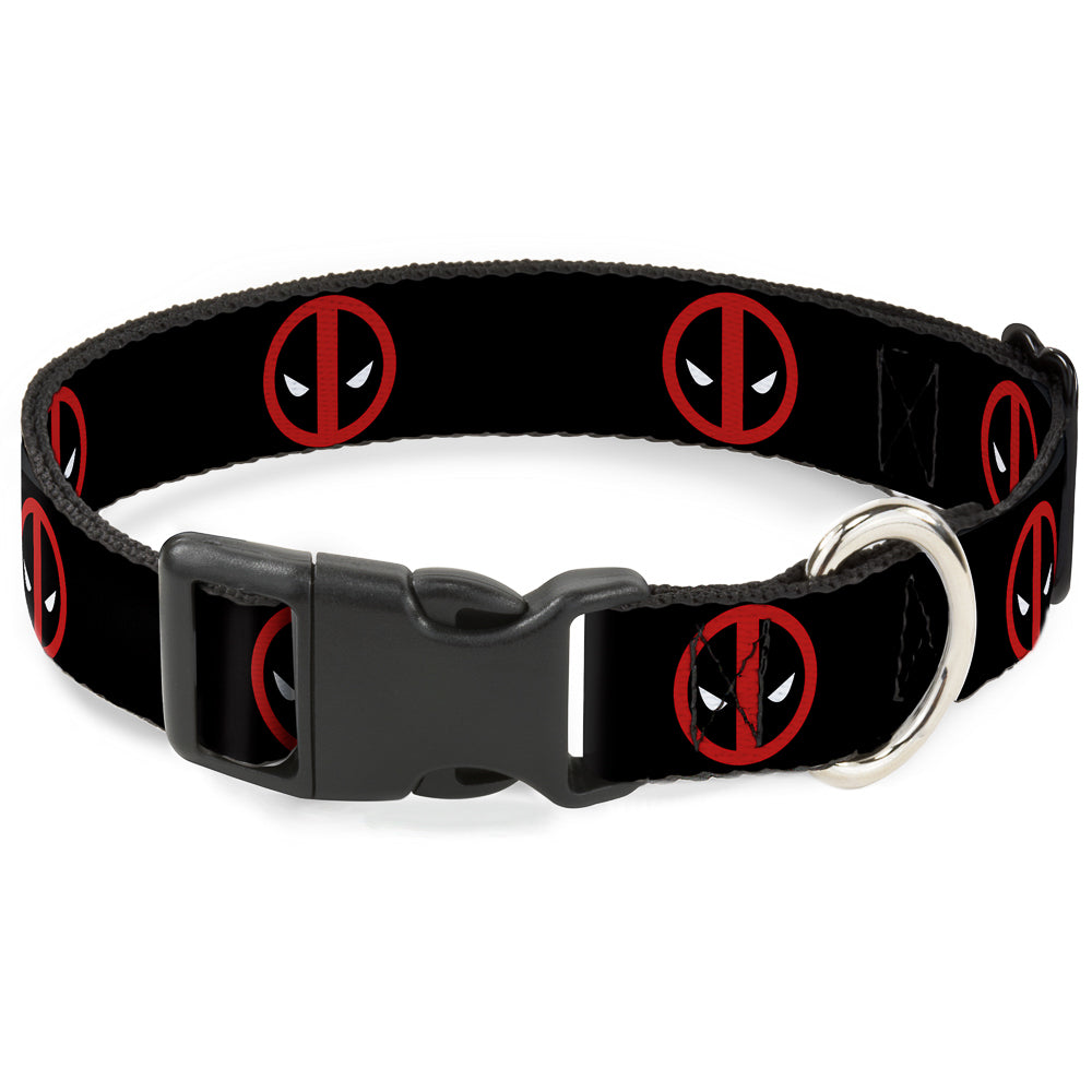 Plastic Clip Collar - Deadpool Logo Black/Red/White