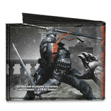 Canvas Bi-Fold Wallet - DEATHSTROKE Arkham Origins Action Pose Snow Grays Red