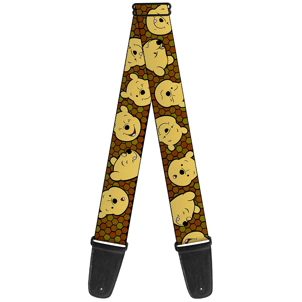 Guitar Strap - Winnie the Pooh Expressions Honeycomb Black Browns