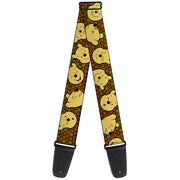 Guitar Strap - Winnie the Pooh Expressions Honeycomb Black Browns