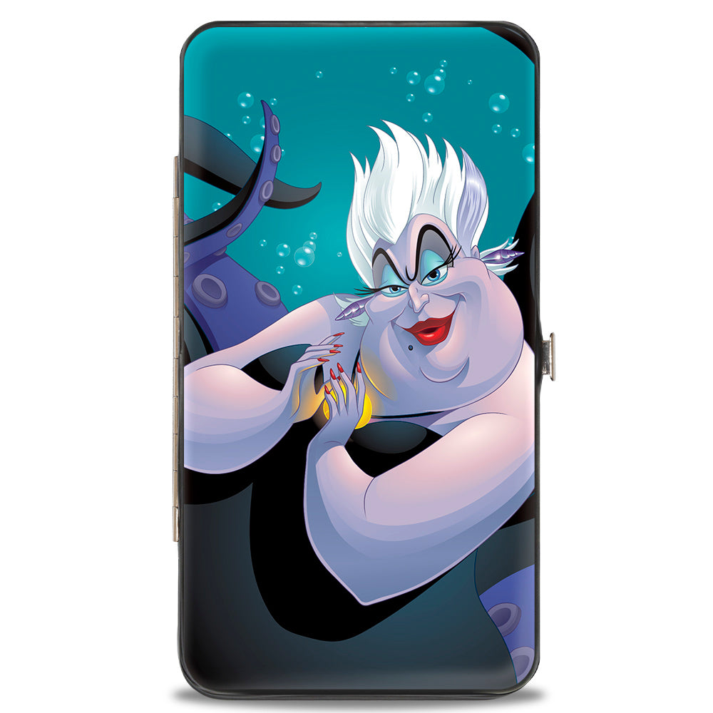 Hinged Wallet - Ursula Pose + Jetsam Face Bubbles Blues