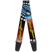 Guitar Strap - Wonder Woman Face w Stars