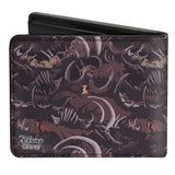 Bi-Fold Wallet - The Lion King Scar Pose Elephant Graveyard Bones Browns