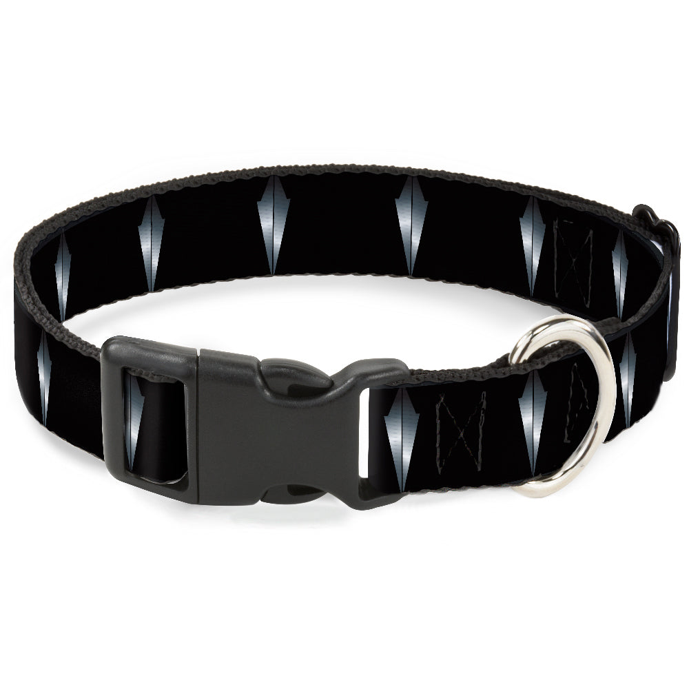 Plastic Clip Collar - Black Panther Tooth Necklace Black/Silvers