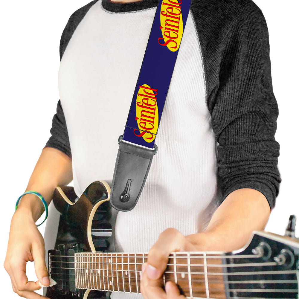 Guitar Strap - SEINFELD Spotlight Logo Navy Yellow Red