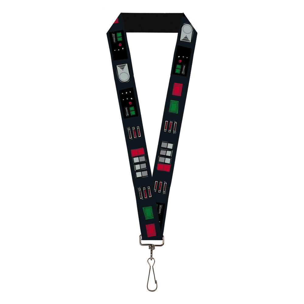 Lanyard - 1.0" - Star Wars Darth Vader Utility Belt Bounding3 Black Grays Reds Greens