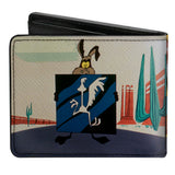 Bi-Fold Wallet - LOONEY TUNES Wile E. Coyote and Road Runner Scene Blocks