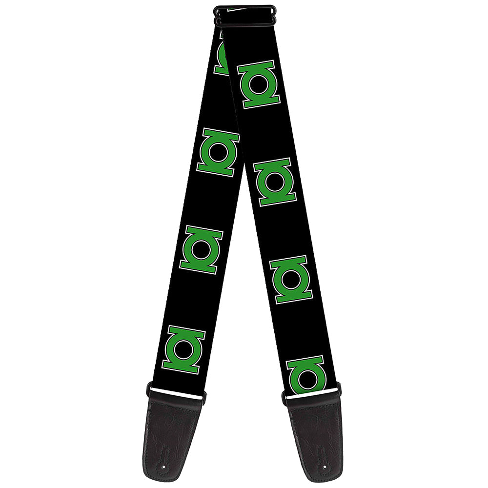 Guitar Strap - Green Lantern Logo Black Green