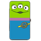 Hinged Wallet - Toy Story Alien Eyes + OOOOOHH!!! Stripe Green Purple Blue White