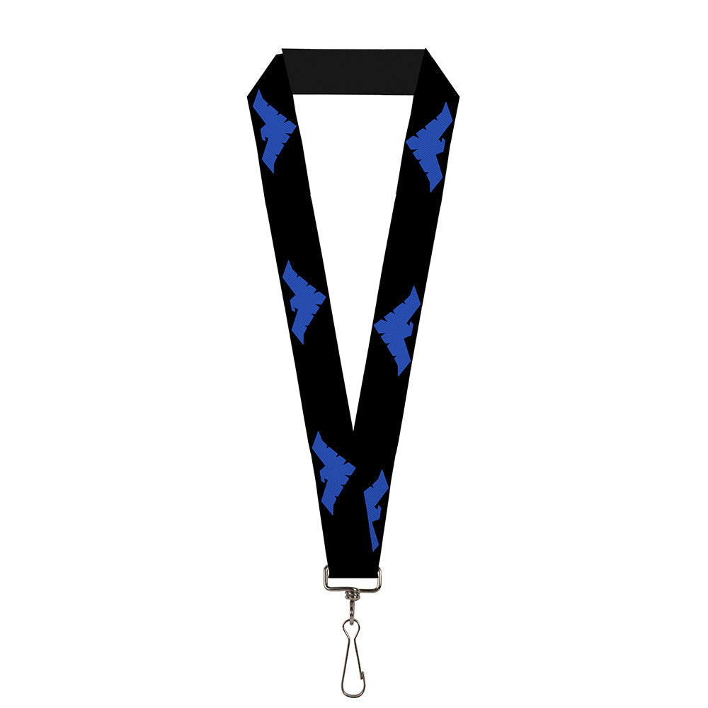 Lanyard - 1.0" - Nightwing Logo Black Blue