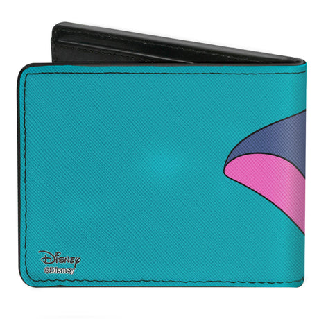 Bi-Fold Wallet - DARKWING DUCK Cape Pose Turquoise Purple Yellow