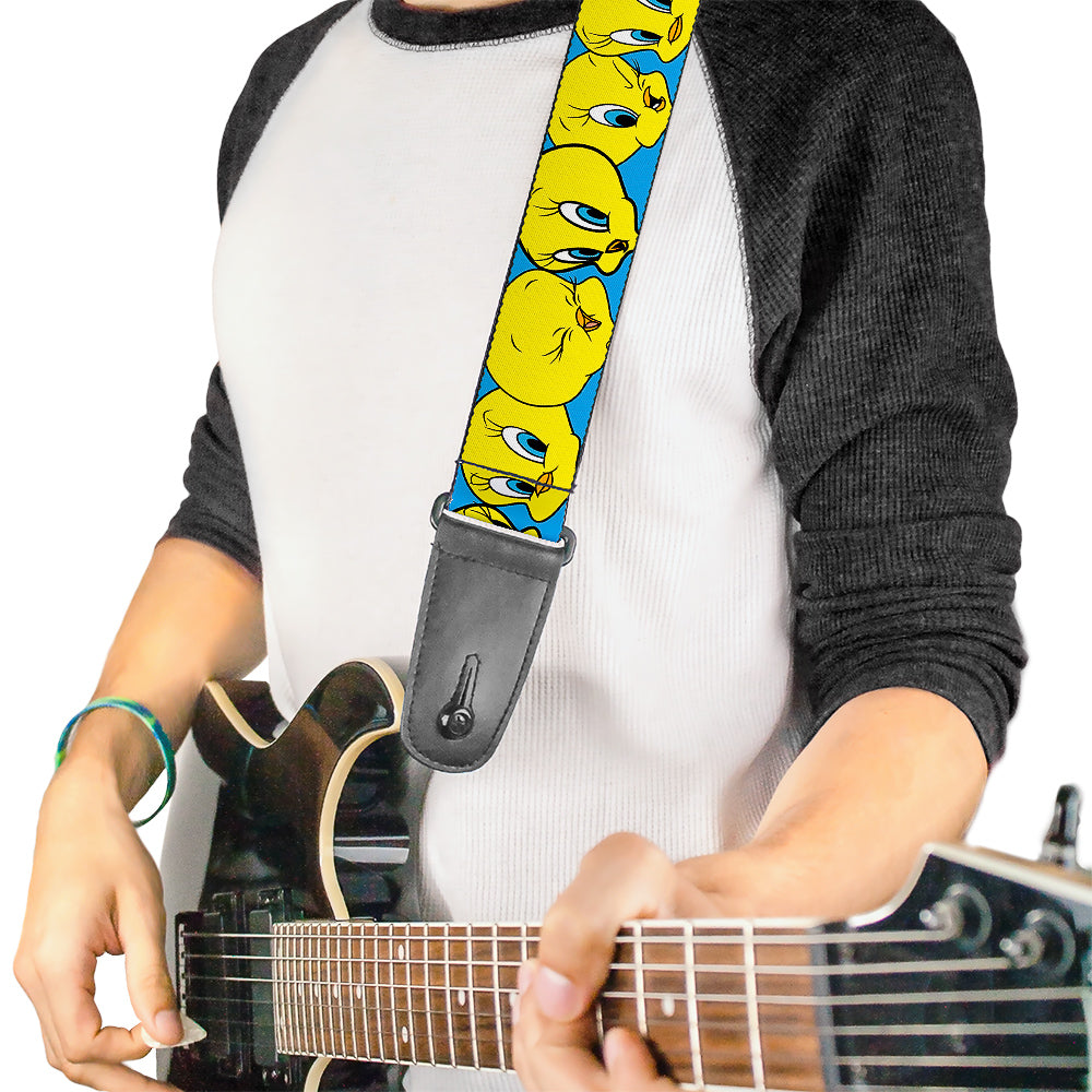 Guitar Strap - Tweety Bird CLOSE-UP Expressions Baby Blue