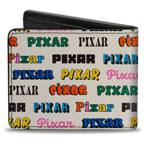 Bi-Fold Wallet - PIXAR Typography Collage White Multi Color