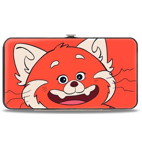 Hinged Wallet - Turning Red Red Panda Mei Smiling Face Close-Up Red