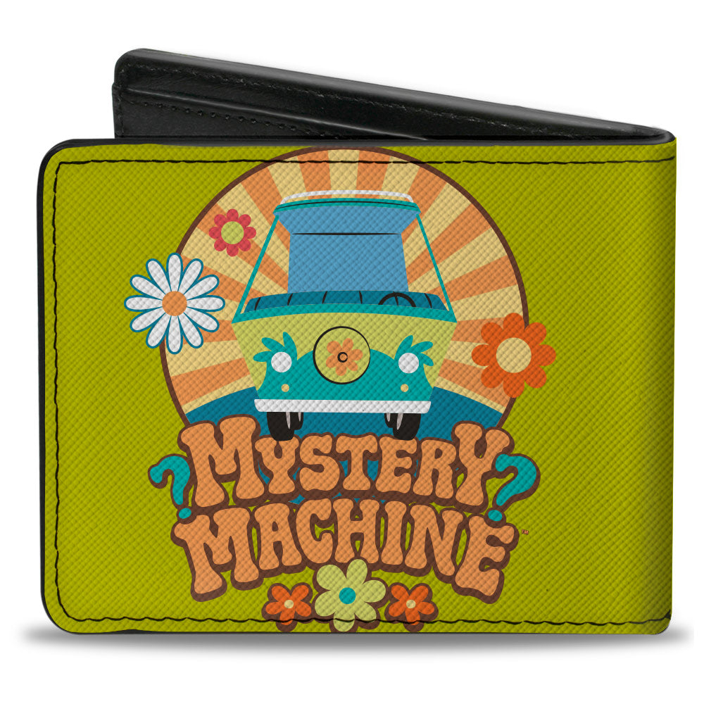 Bi-Fold Wallet - Scooby Doo MYSTERY MACHINE Sun Rays and Flowers Icon Green