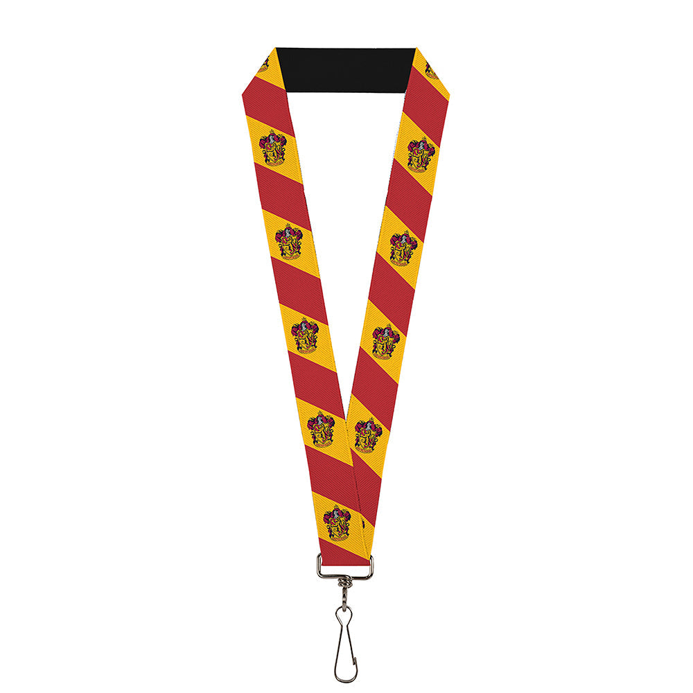 Lanyard - 1.0" - GRYFFINDOR Crest Diagonal Stripe Gold Red