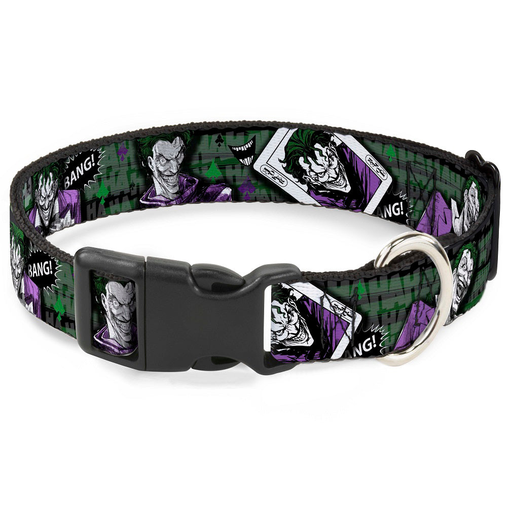 Plastic Clip Collar - The Joker 4-Poses/Joker Card HAHA/Smile/BANG! Grays/Greens/Purples