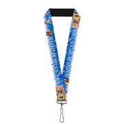 Lanyard - 1.0" - ADVENTURE IS OUT THERE Carl on Porch Flying House Balloons Blues White Multi Color