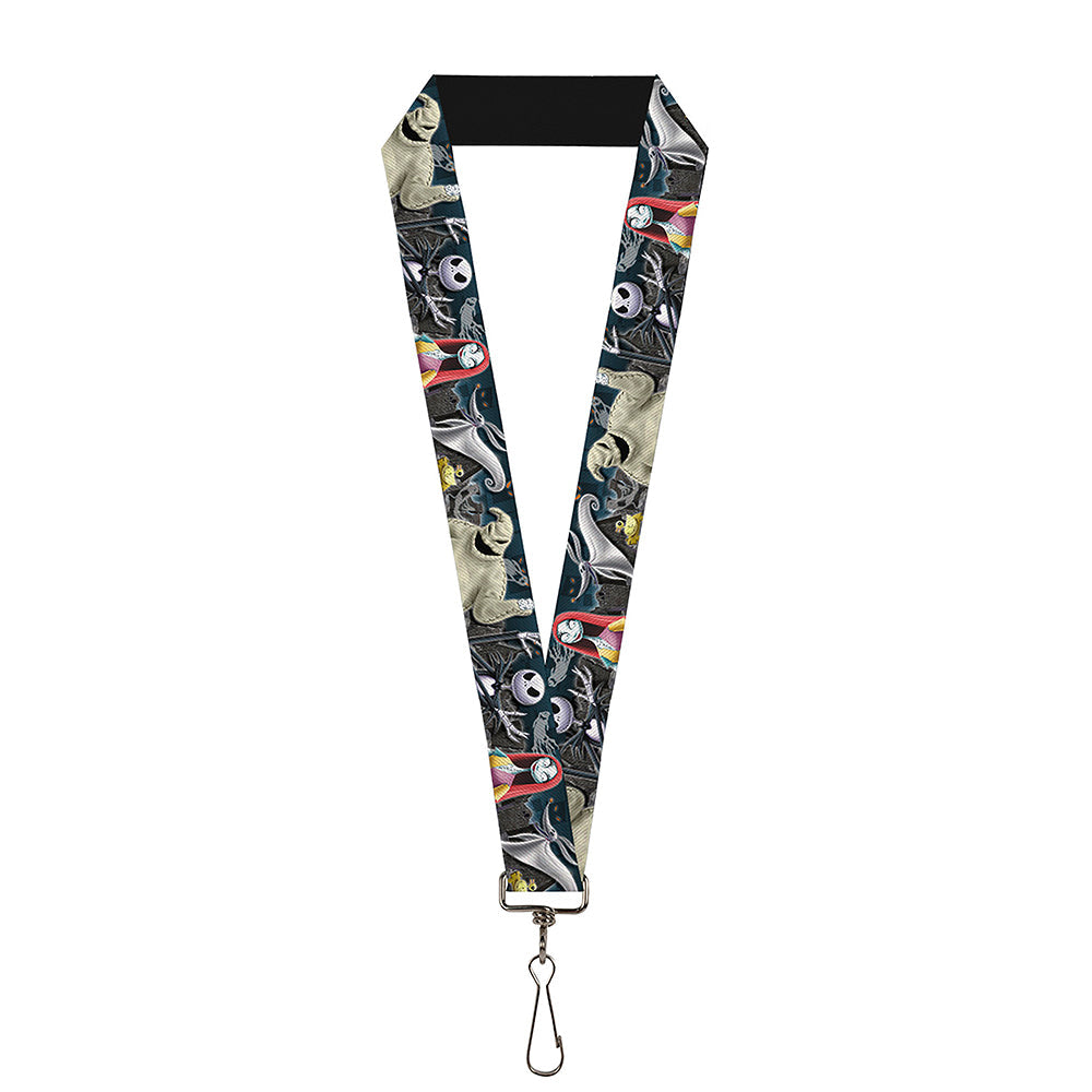 Lanyard - 1.0" - Nightmare Before Christmas 4-Character Group Cemetery Scene