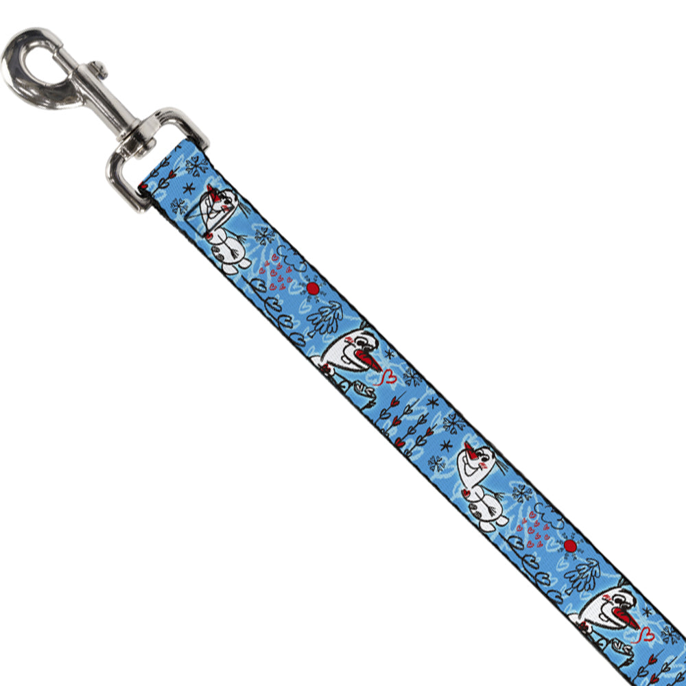 Dog Leash - Olaf Heart Raindrop Sketch Blues/Black