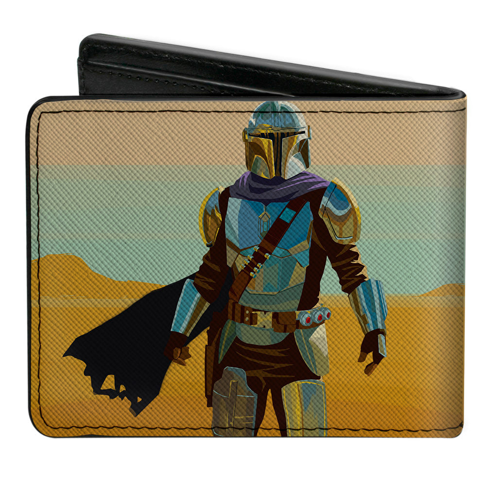 Bi-Fold Wallet - The Mandalorian Standing Pose with Two Moon Landscape